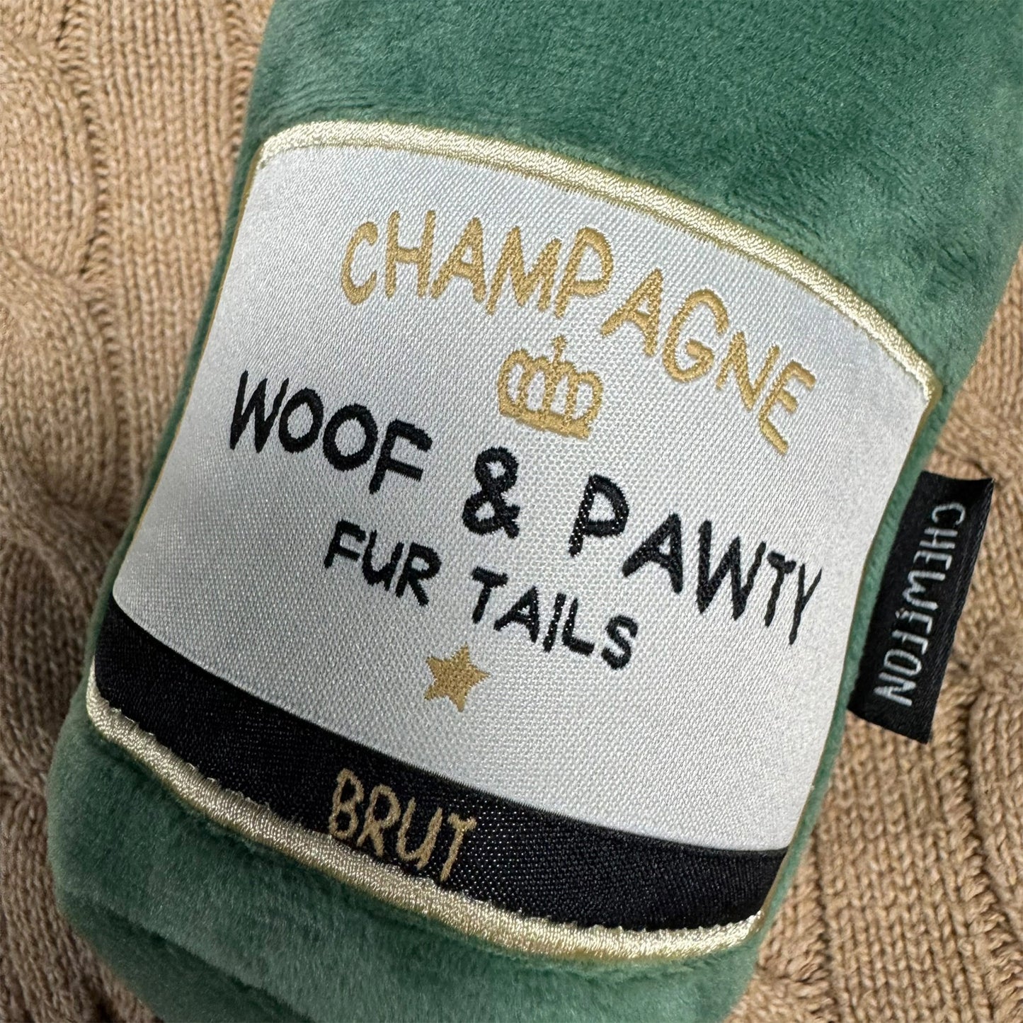 Champagne Plüschspielzeug für Hunde – mit Quietscher